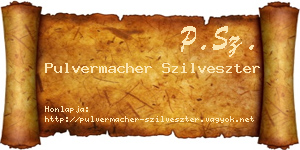 Pulvermacher Szilveszter névjegykártya